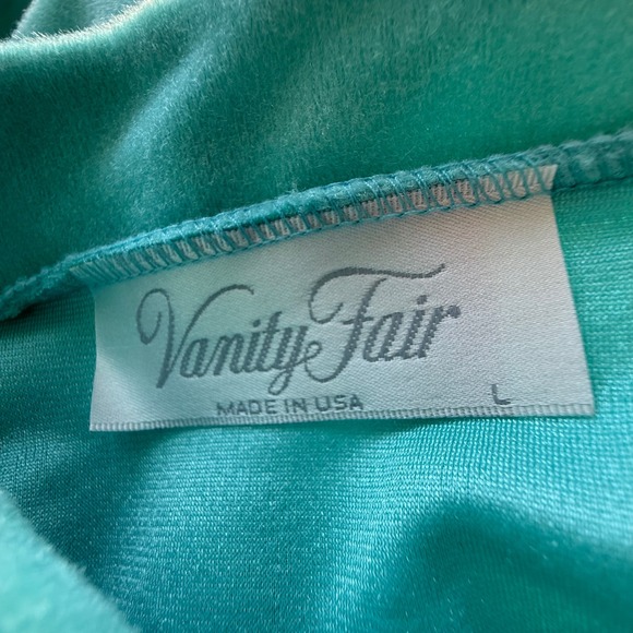 Vintage Vanity Fair Embroidered Maxi‎ Robe 1/2 Zip House Coat Duster Size Large - Picture 7 of 9